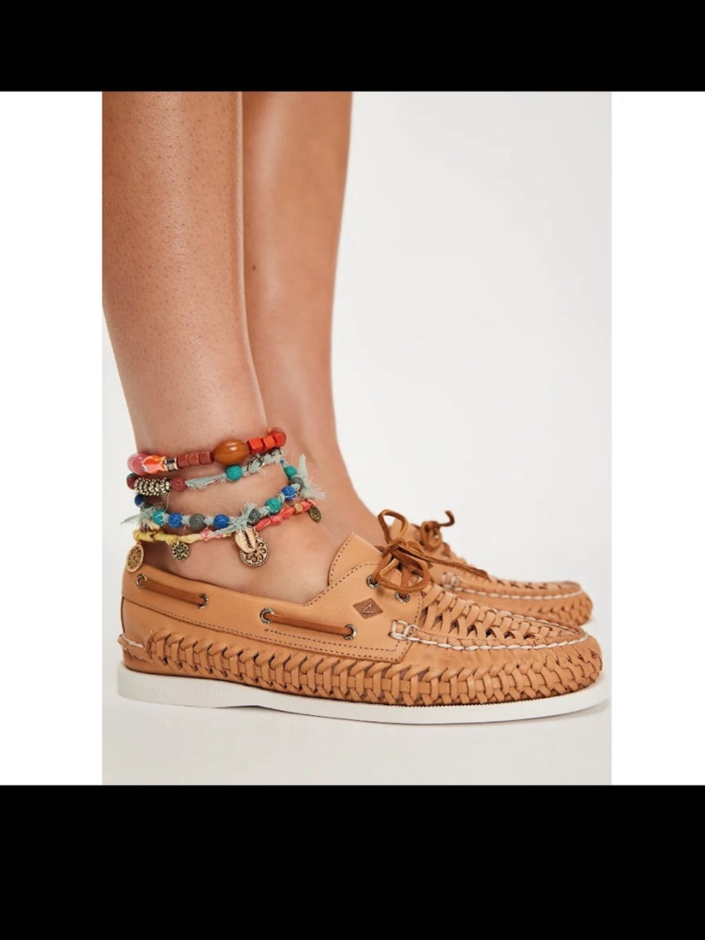 Free People / Sperry Tan Woven Boat Shoes NIB
